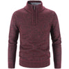 Men’s Thick Knitted Sweater Jacket – Padded Stand Collar Winter Pullover