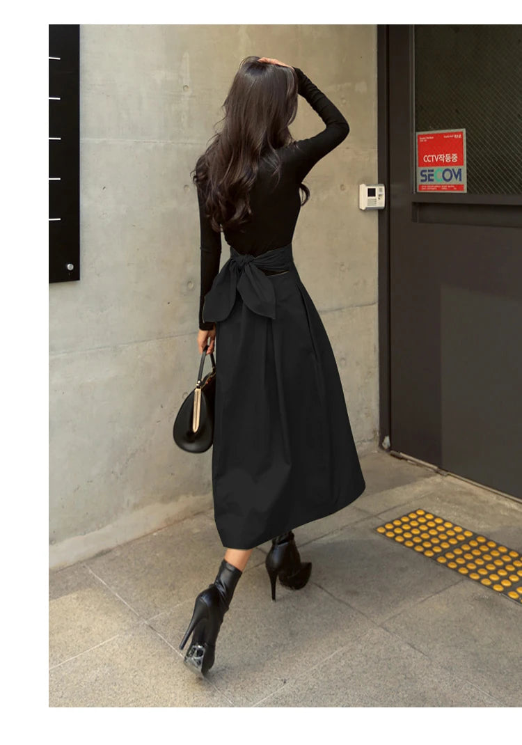 Women's Korean High Waist Swing Skirt