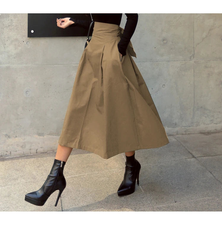 Women's Korean High Waist Swing Skirt