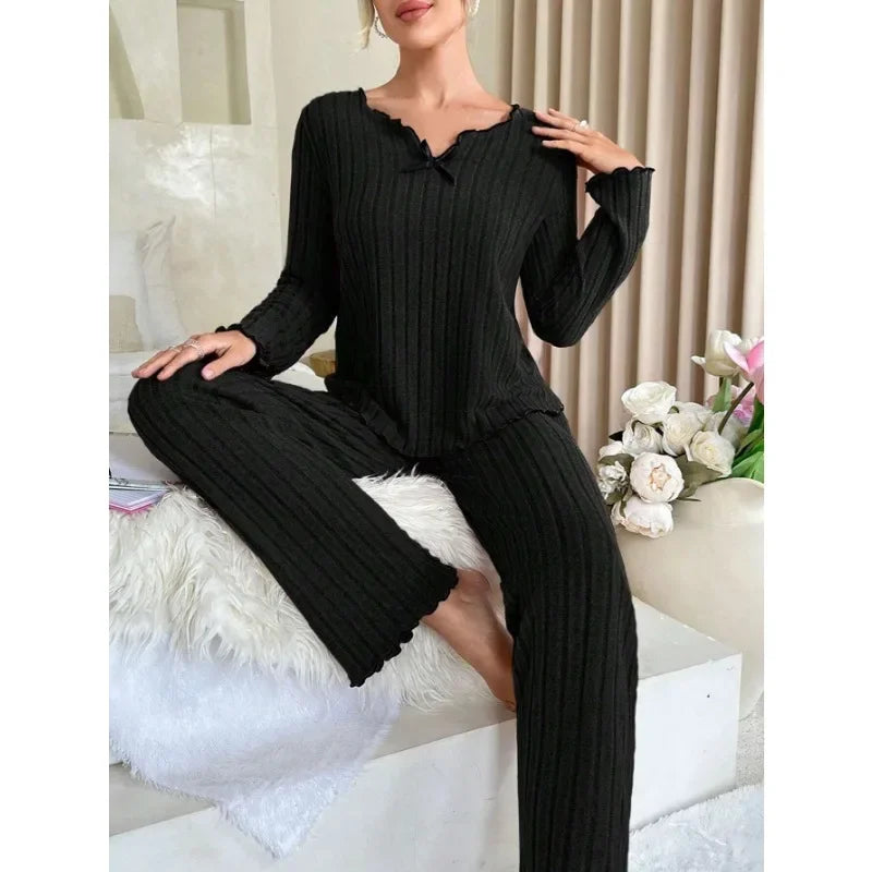 Women’s Ribbed Pajama Set