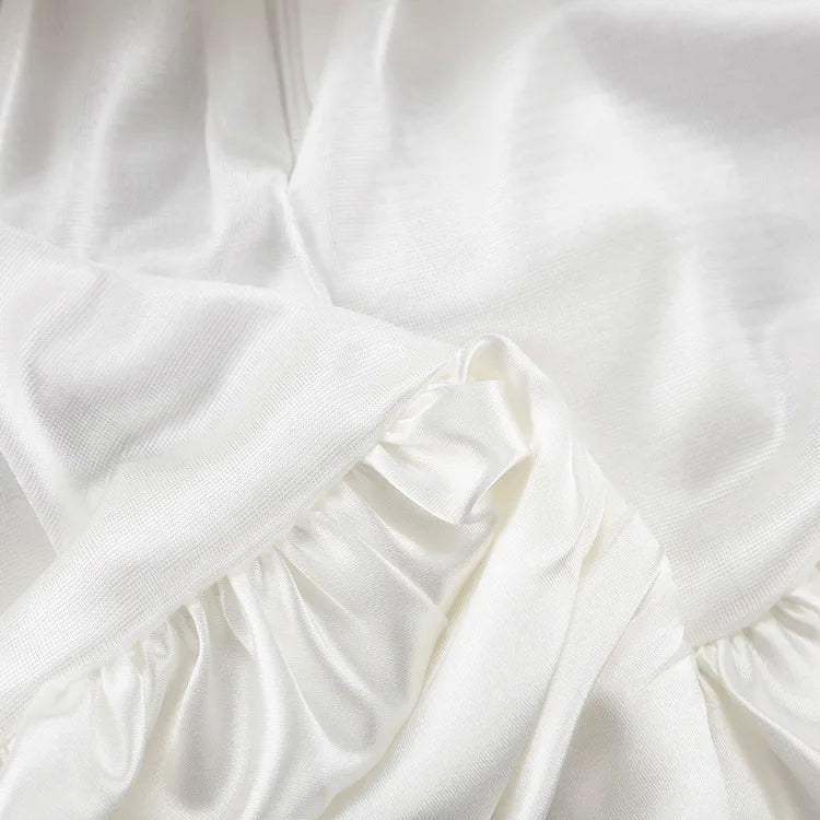 Elegant High-Waist Satin A-Line Mini Skirt for Women