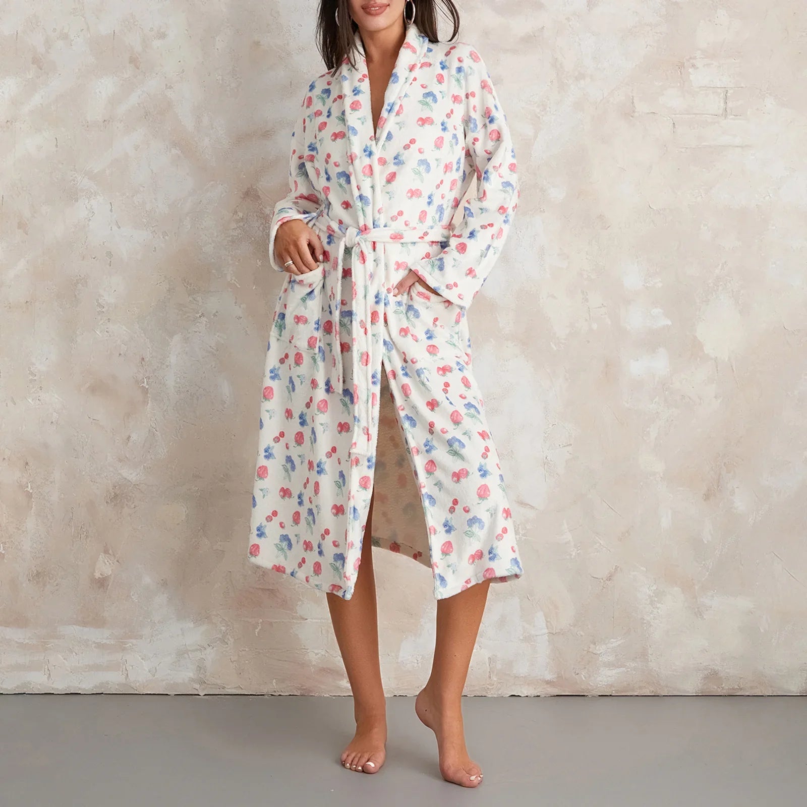 Women's Flannel Floral Robe