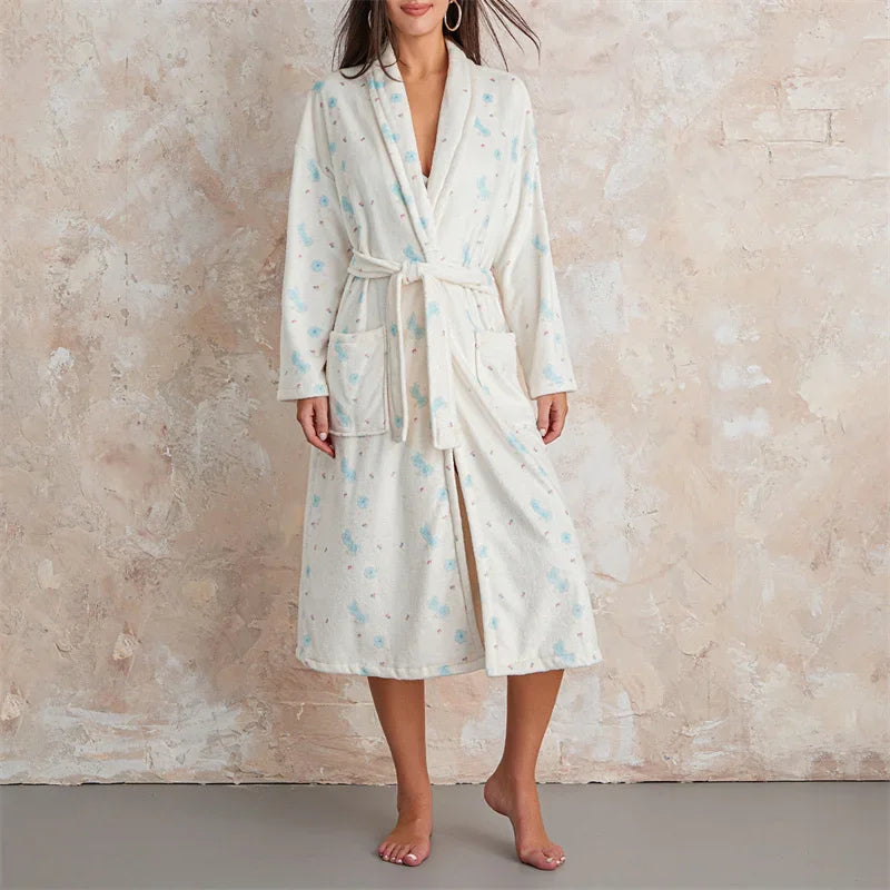 Women's Flannel Floral Robe