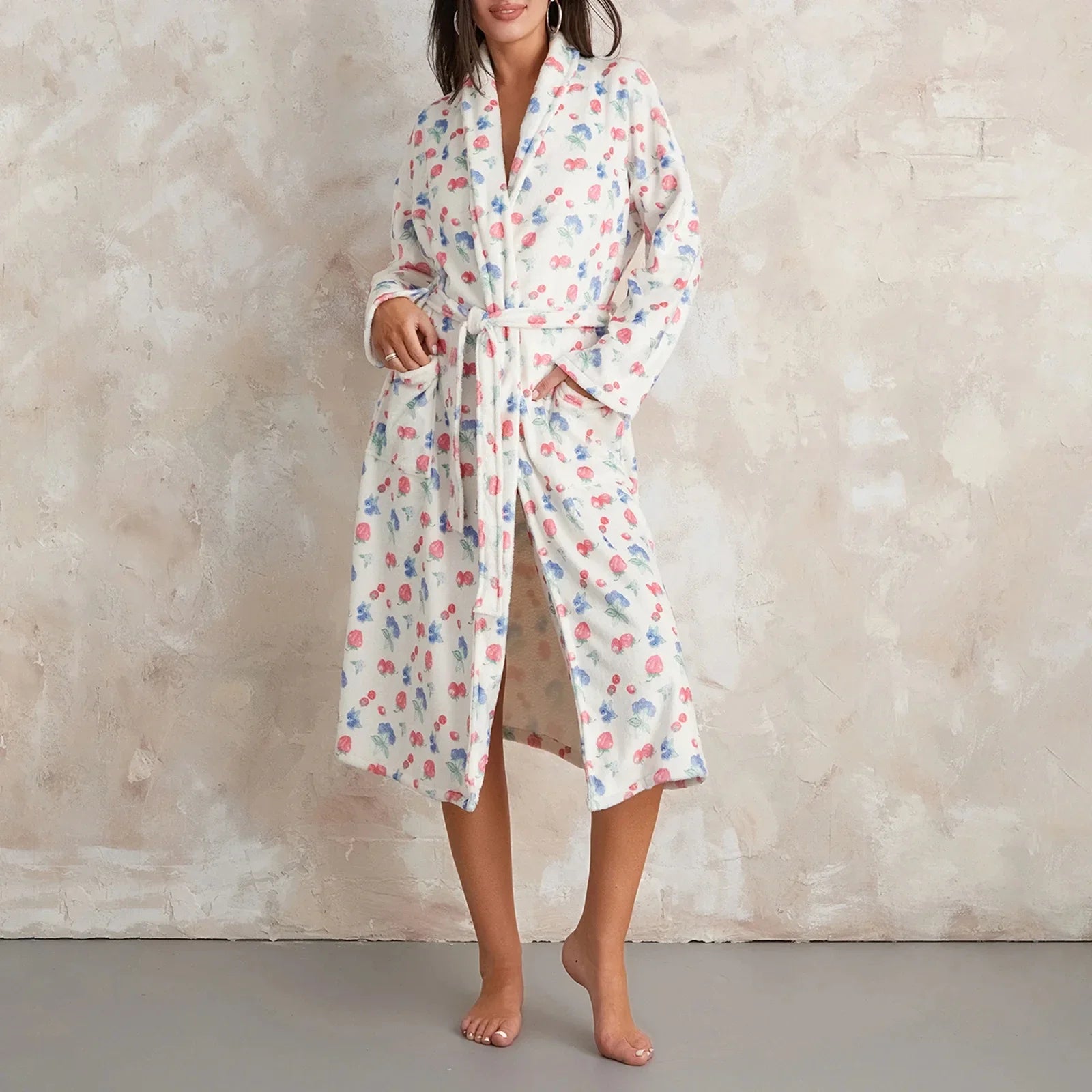 Women's Flannel Floral Robe