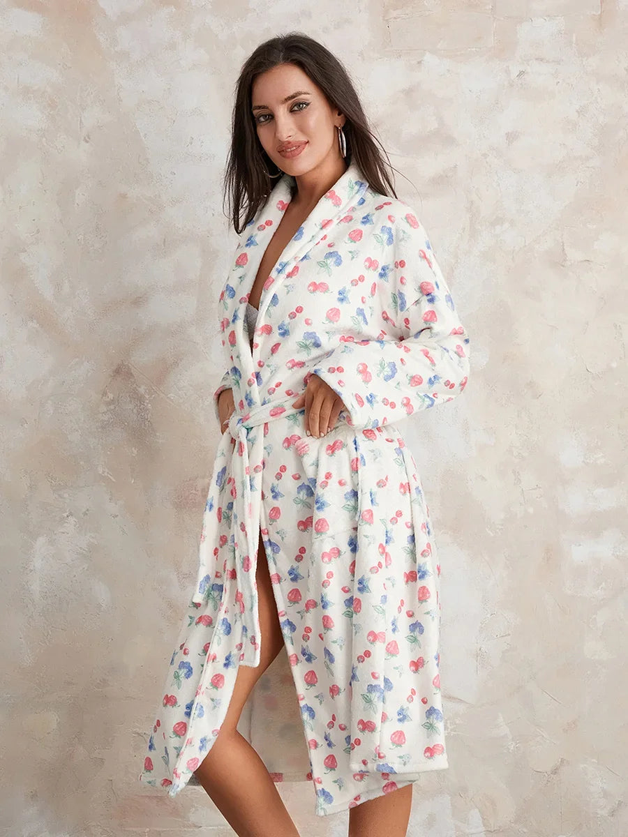 Women's Flannel Floral Robe