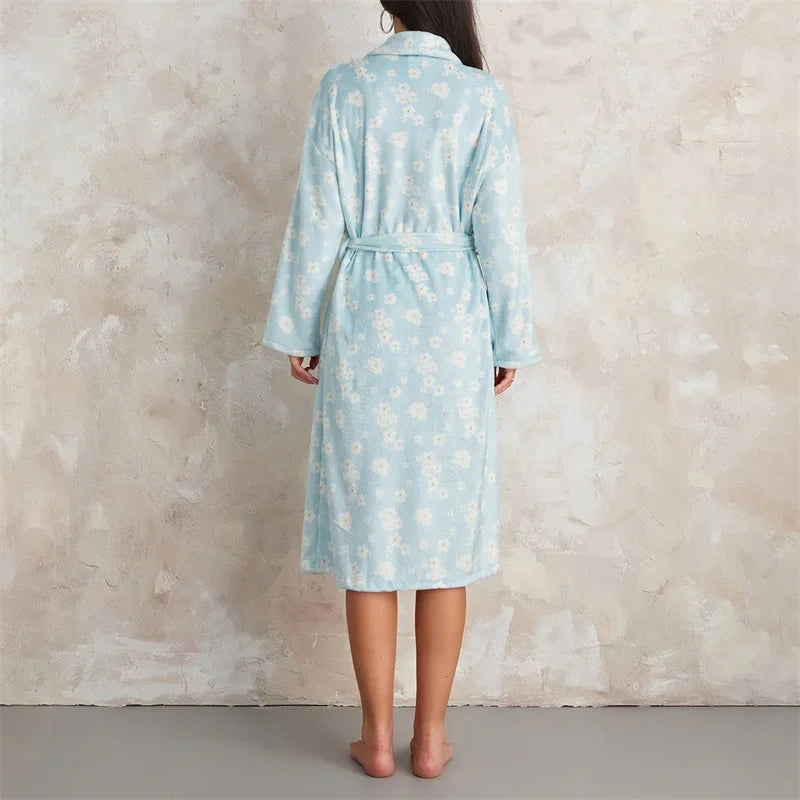 Women's Flannel Floral Robe