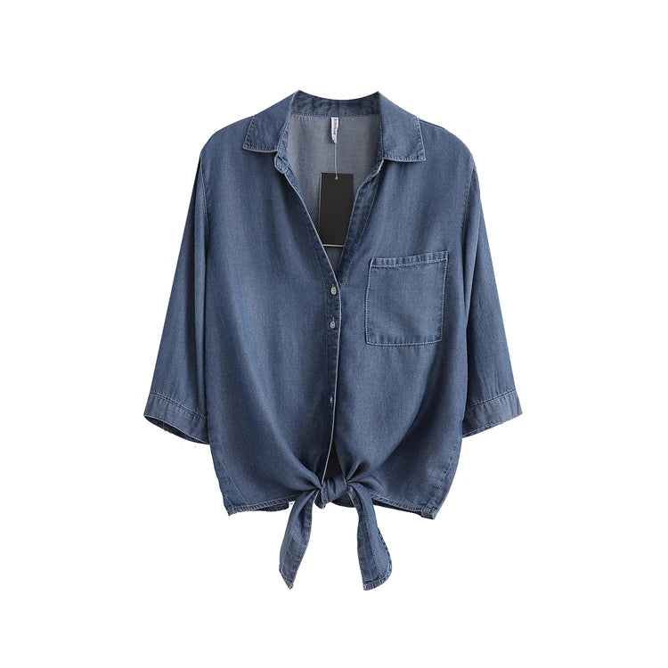 Women’s V-Neck Knot Wrap Top Short Jacket