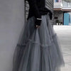 Women’s High Waist Multilayer Ruffle Tulle Maxi Skirt