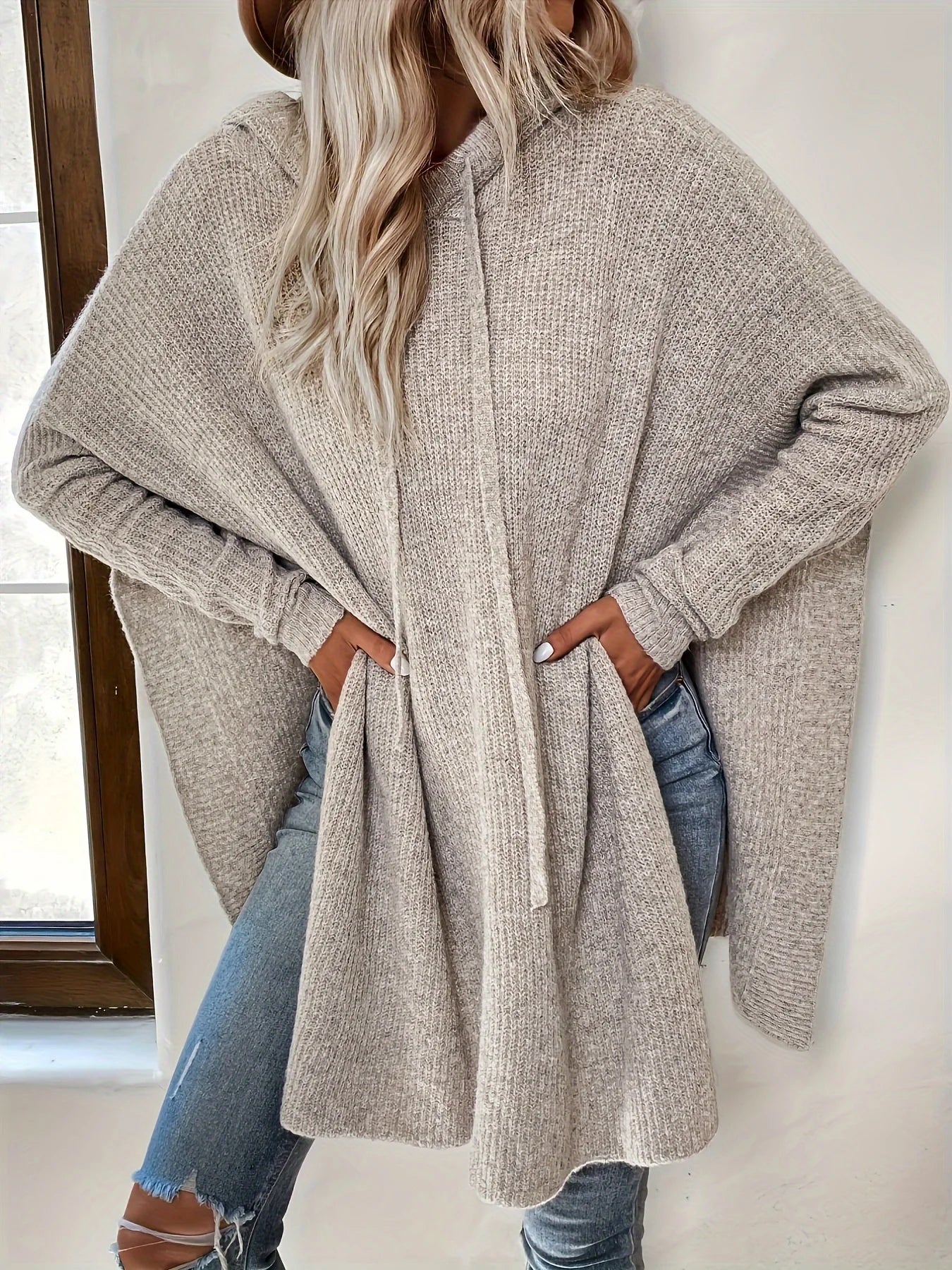 Women’s Knit Sweater Dress with Bottom Skirt Design