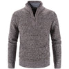 Men’s Thick Knitted Sweater Jacket – Padded Stand Collar Winter Pullover