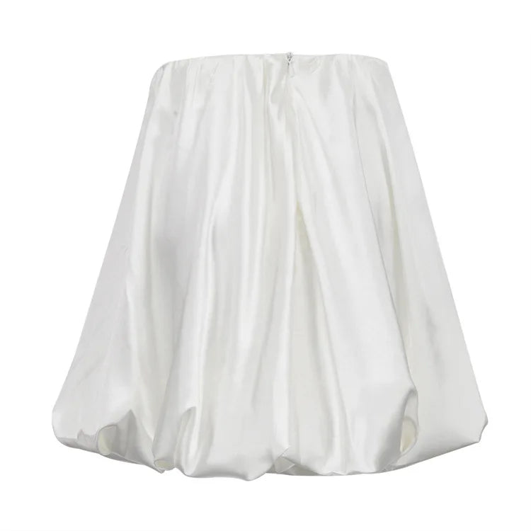 Elegant High-Waist Satin A-Line Mini Skirt for Women
