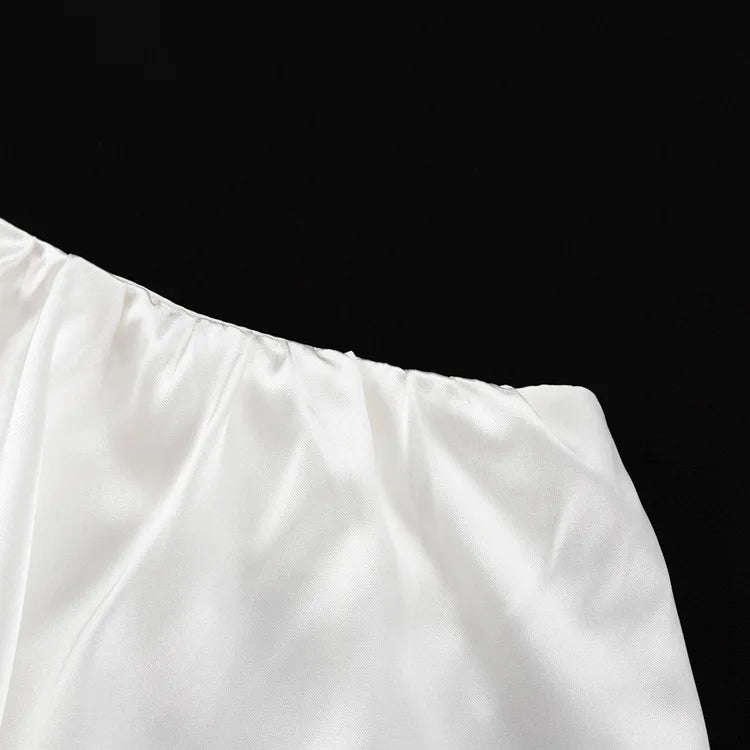 Elegant High-Waist Satin A-Line Mini Skirt for Women