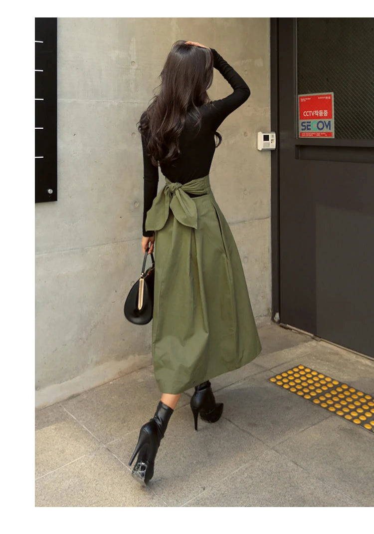 Women's Korean High Waist Swing Skirt