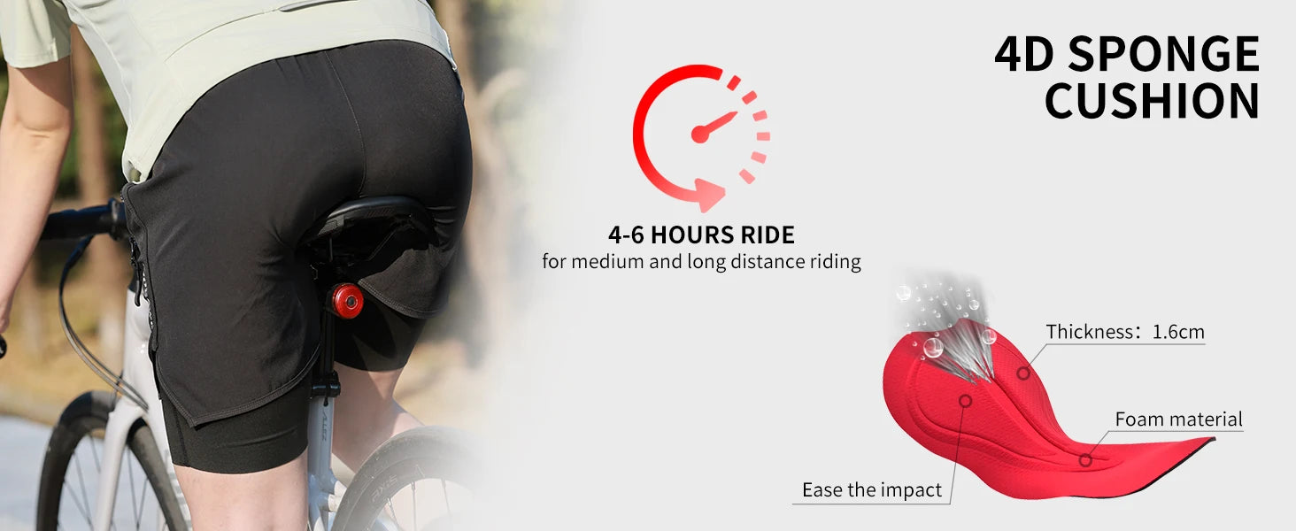 WOSAWE Men’s MTB Cycling Shorts – Motocross & Downhill Bike Shorts with Built-In Liner