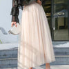 Elegant High Waist Tulle Skirt for Women