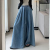 2024 Autumn Plus Size Wide-Leg Jeans – Loose-Fit Ground-Length Slimming Casual Pants for Women
