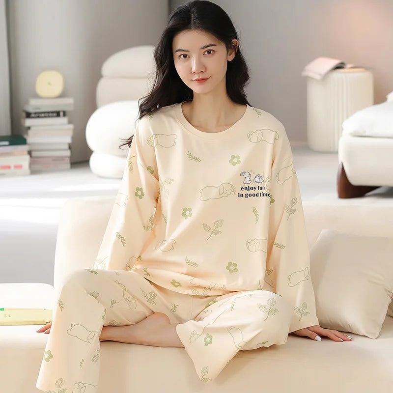 2-Piece Women’s Cartoon Pajama Set