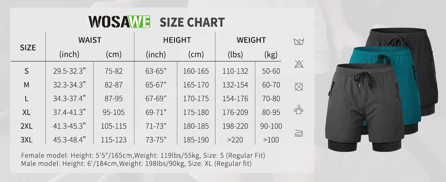 WOSAWE Men’s MTB Cycling Shorts – Motocross & Downhill Bike Shorts with Built-In Liner