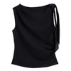 ZIQIAO Petite Artisan Twist T-Shirt – 2025 Summer Slim Fit Boho Casual Top for Women