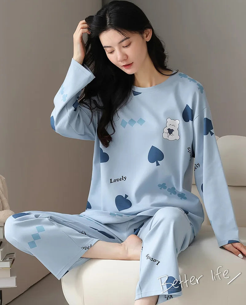 2-Piece Women’s Cartoon Pajama Set