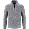 Men’s Thick Knitted Sweater Jacket – Padded Stand Collar Winter Pullover