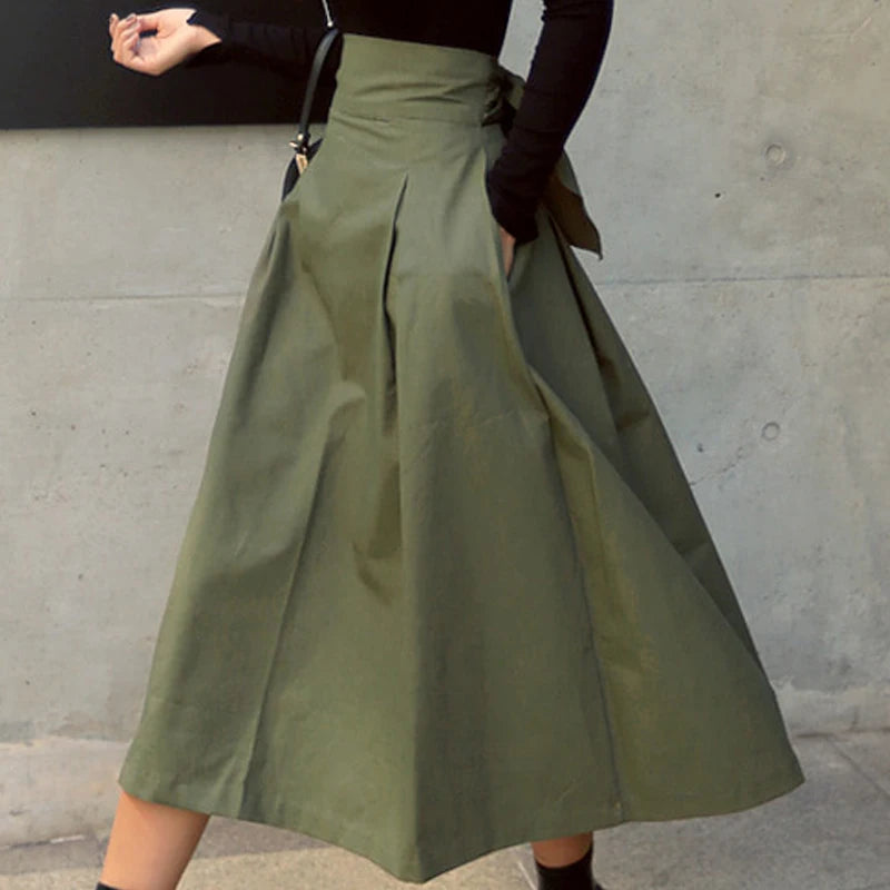 Women's Korean High Waist Swing Skirt