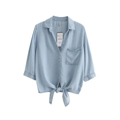 Women’s V-Neck Knot Wrap Top Short Jacket