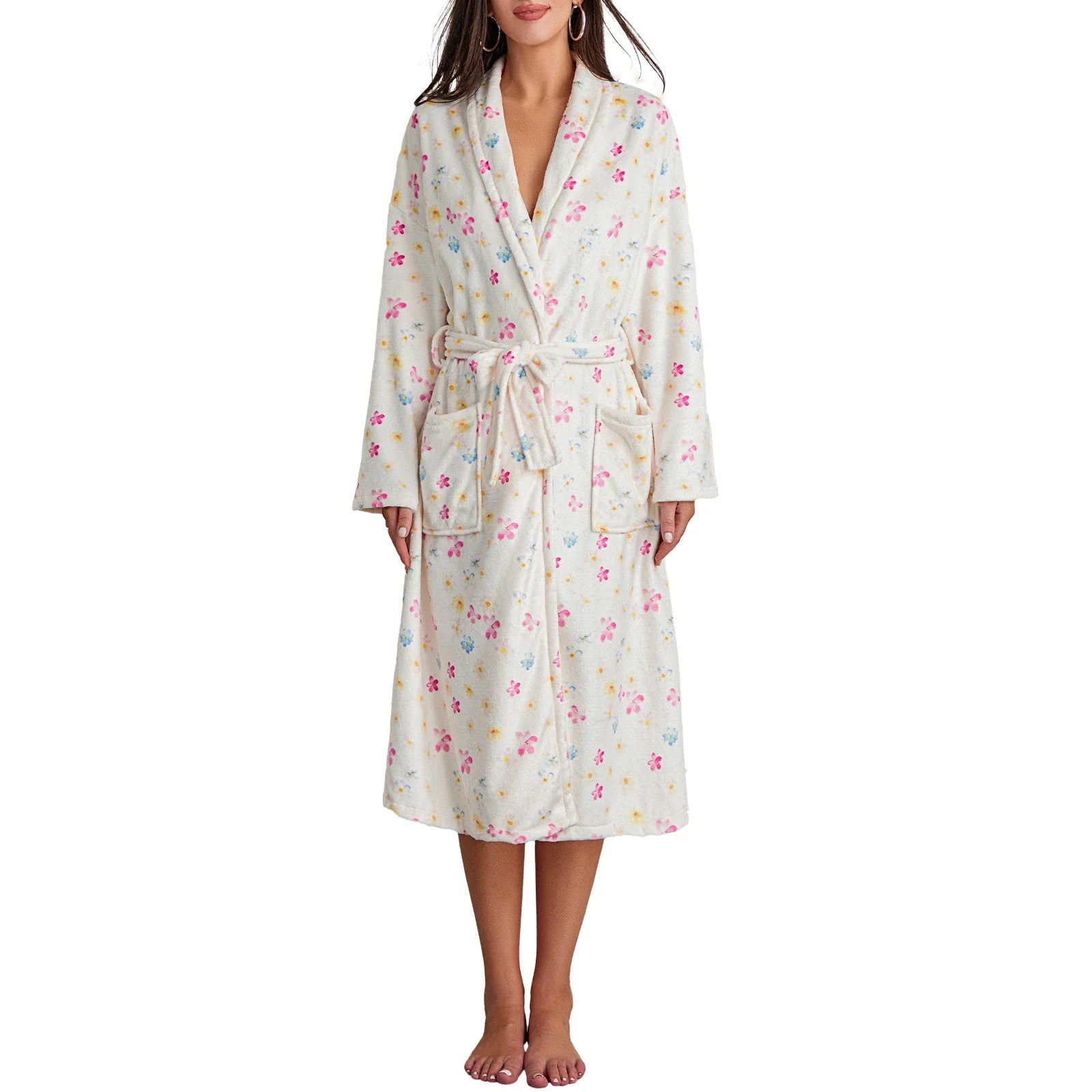 Women's Flannel Floral Robe