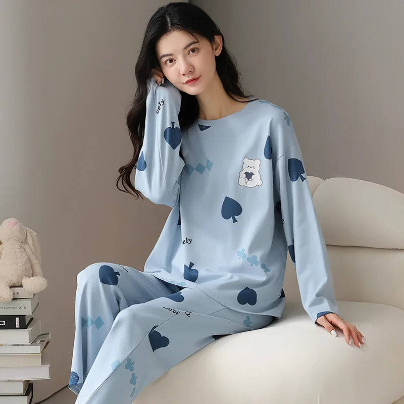 2-Piece Women’s Cartoon Pajama Set