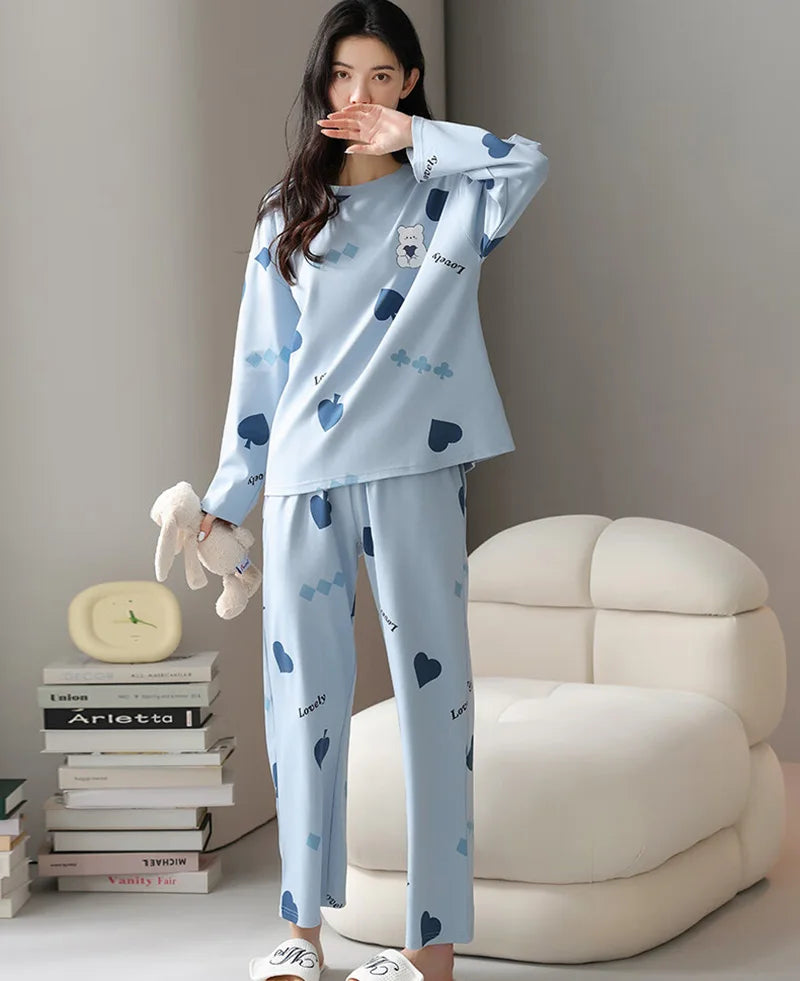 2-Piece Women’s Cartoon Pajama Set