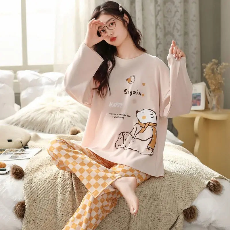 2-Piece Women’s Cartoon Pajama Set