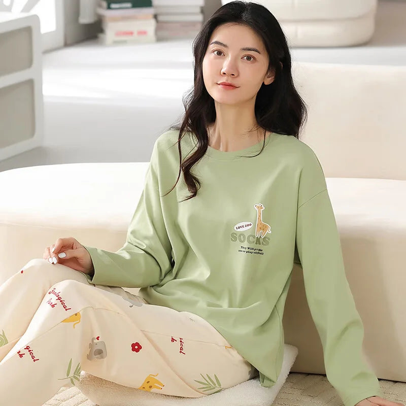 2-Piece Women’s Cartoon Pajama Set