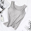 Women's Slim Fit Padded Tank Top with Built-In Bra