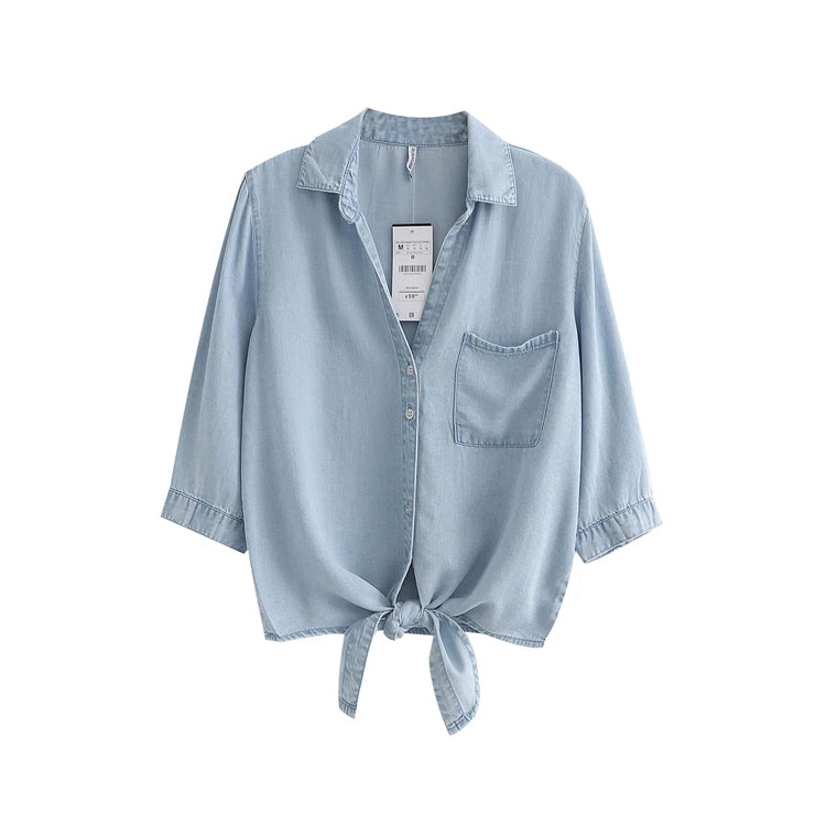 Women’s V-Neck Knot Wrap Top Short Jacket