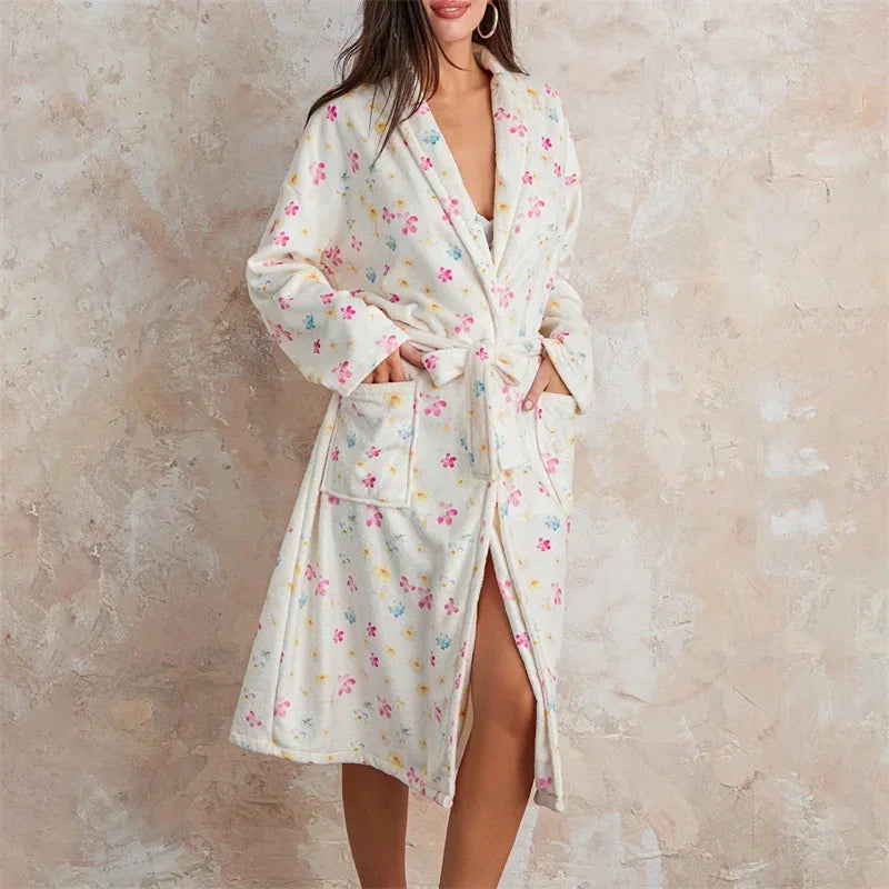 Women's Flannel Floral Robe