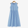 Women's Plaid Sleeveless Sundress – Casual Boho Holiday Dress