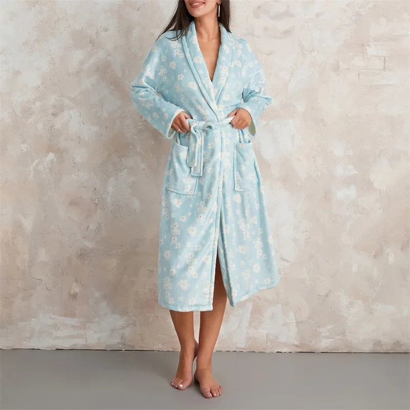 Women's Flannel Floral Robe